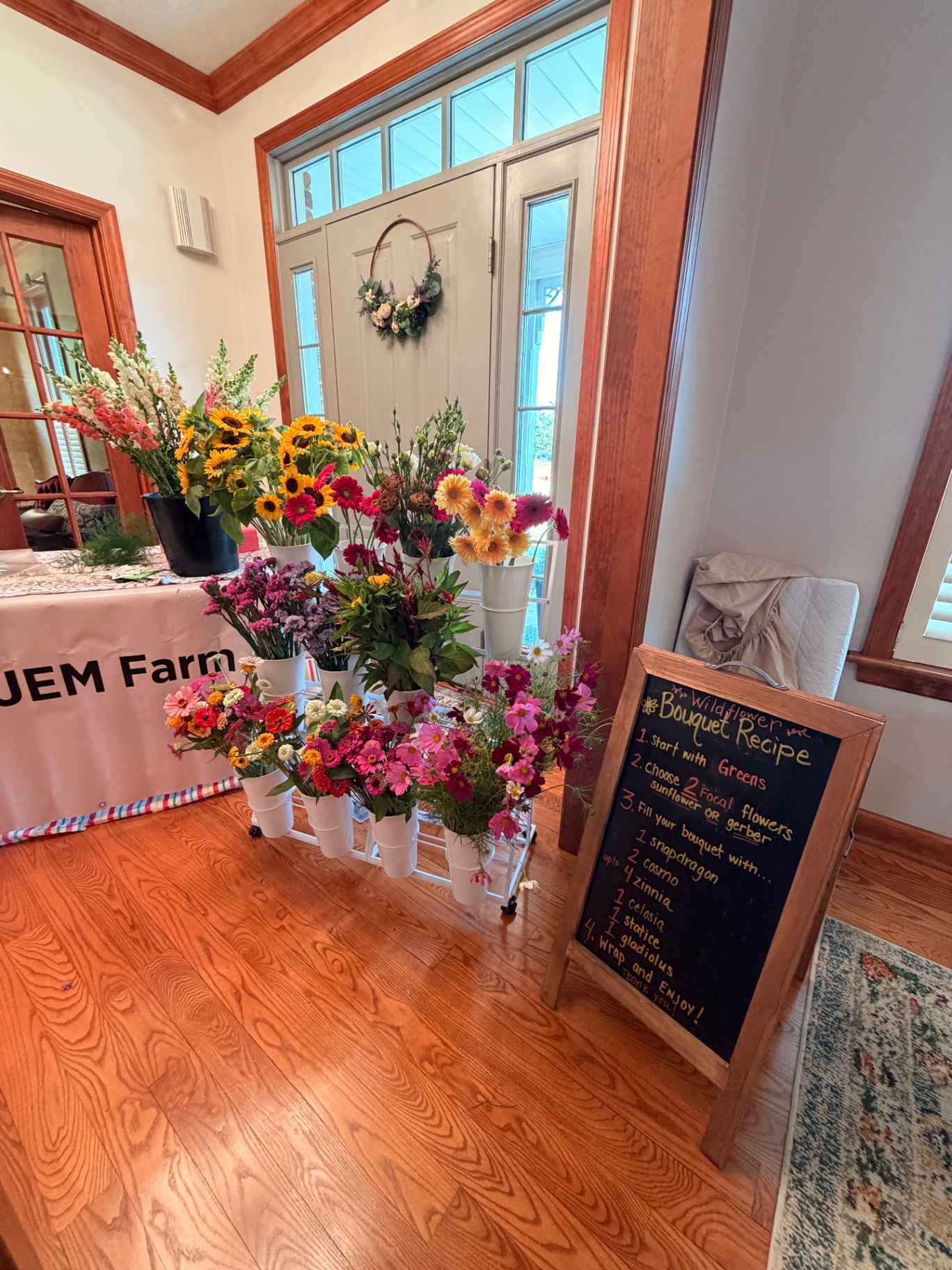 DIY wildflower bouquet bar at Hidden JEM Farm